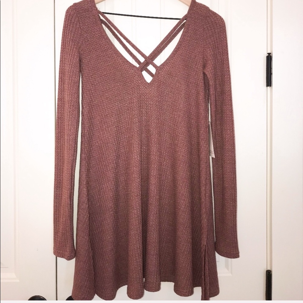 "Cross My Heart" Swing Dress in Wine NWT Size XS - Picture 5 of 8